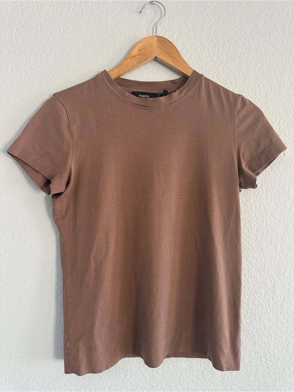 Theory Women’s M Mauve Brown Short Sleeve Crewneck T-Shirt